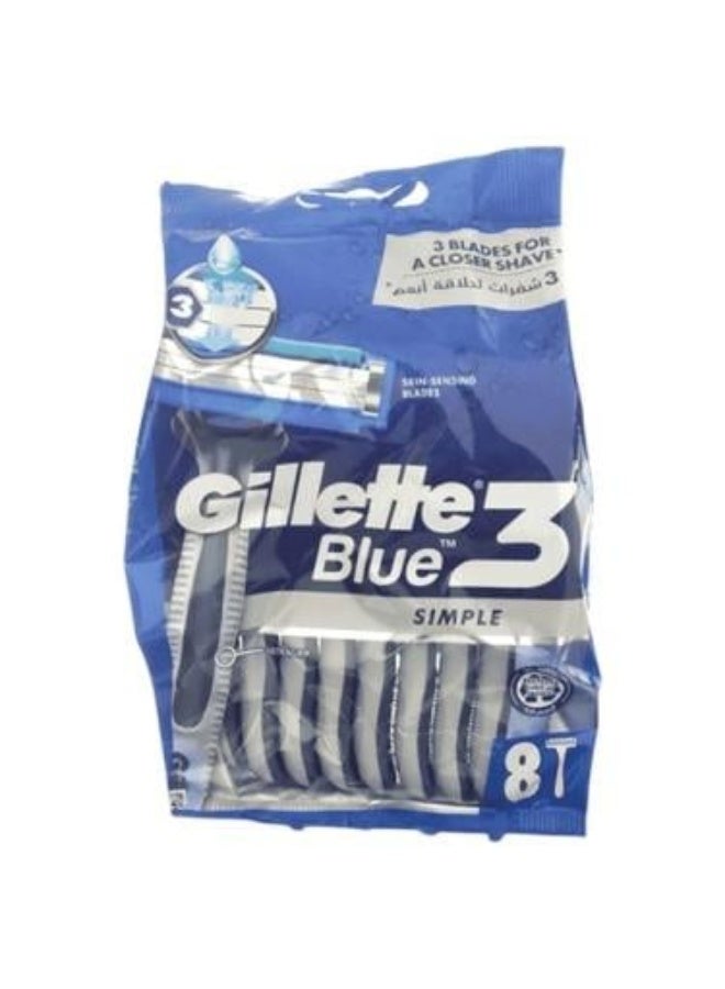 شفرات بلو سيمبل 3 للاستخدام لمرة واحدة - 8 قطع